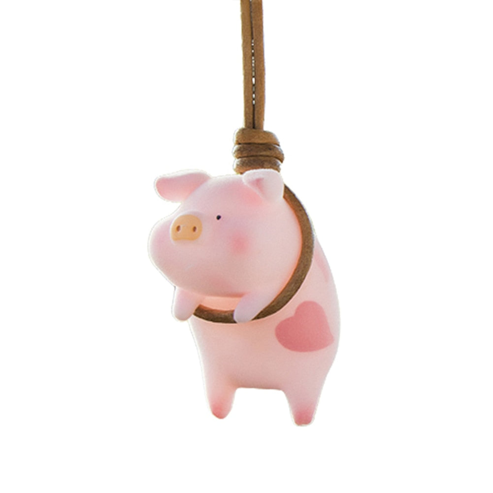Adorable pendentif de voiture en forme de cochon oscillant pour le rétroviseur