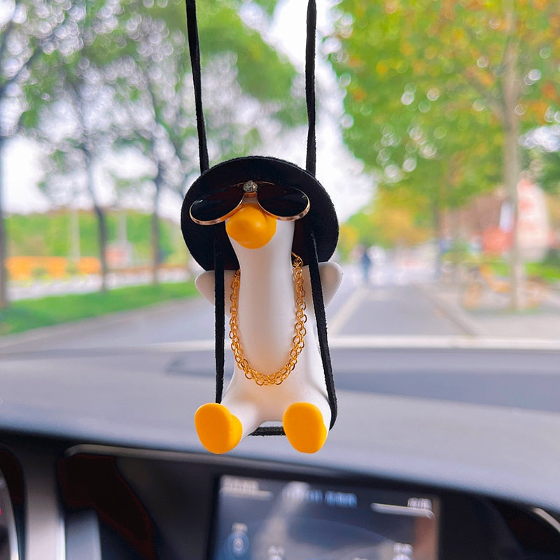 Hanging Oscillating Duck Car Decoration for Rearview Mirror