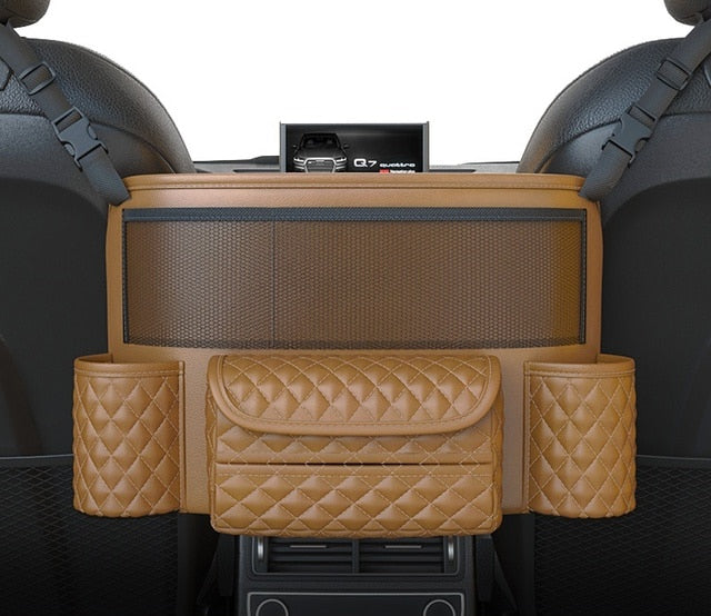 Leather Car Seat Storage Bag