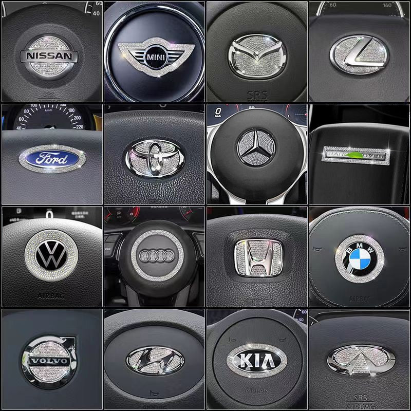Autocollants de logo pour volant de voiture.