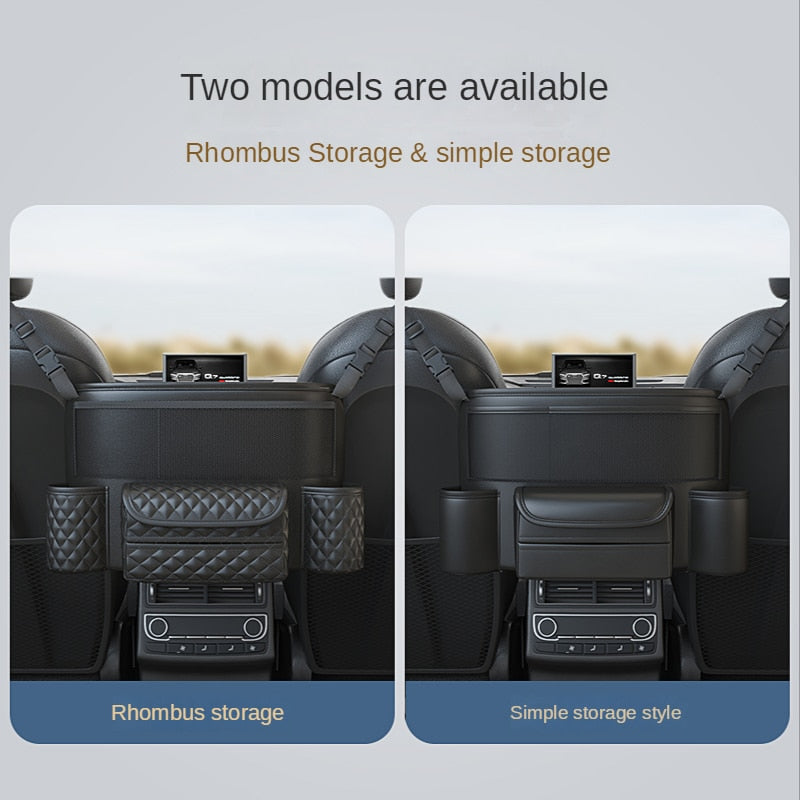 Leather Car Seat Storage Bag