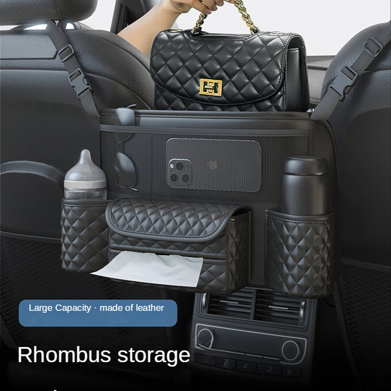 Leather Car Seat Storage Bag