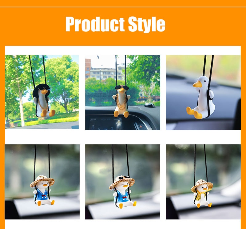 Hanging Oscillating Duck Car Decoration for Rearview Mirror